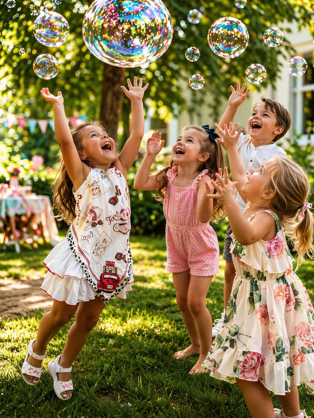 Niños participando en juegos grupales